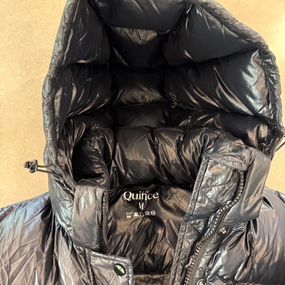 Quince Responsible Down Puffer Jacket $250 Shiny Black Size M - Picture 5 of 7